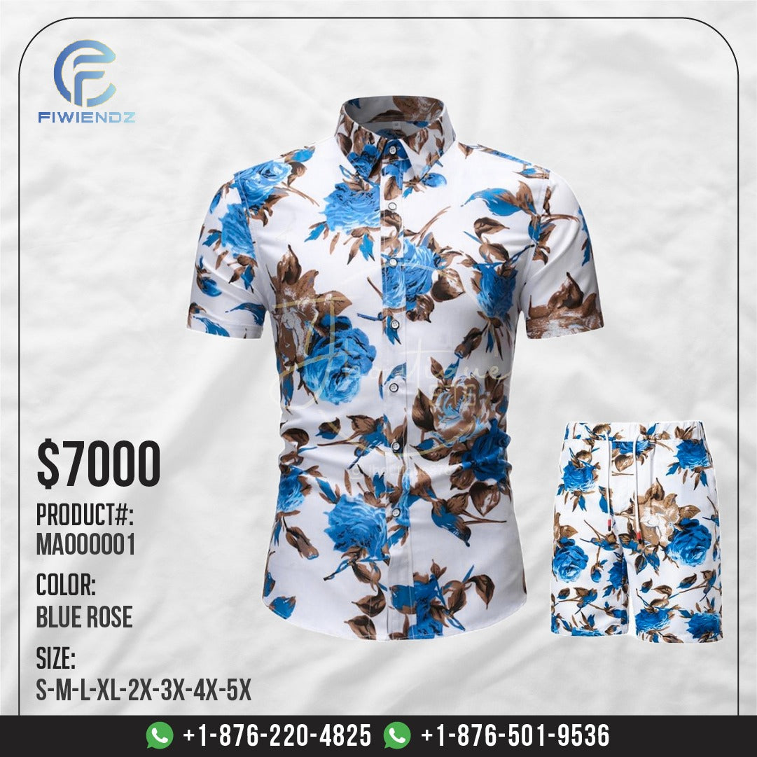 MA000001 - 3 pc matching suits - BLUE ROSE